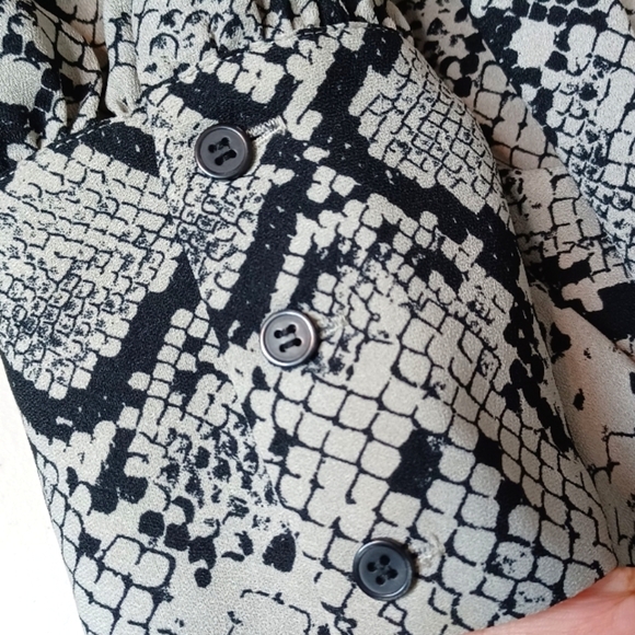 Halogen Sz 1 Snake Print Long-Sleeve Office Midi Wrap Dress - Picture 12 of 12